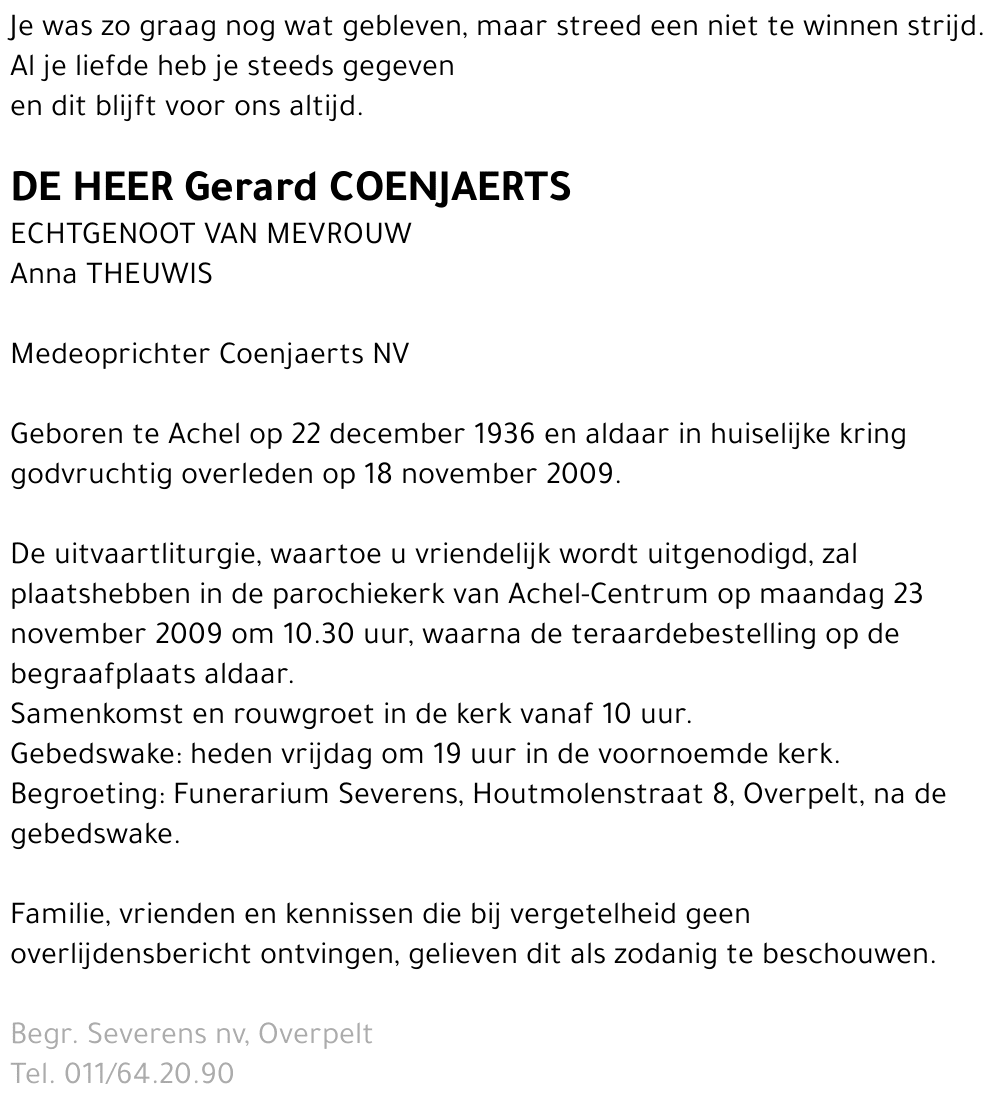 Gerard Coenjaerts