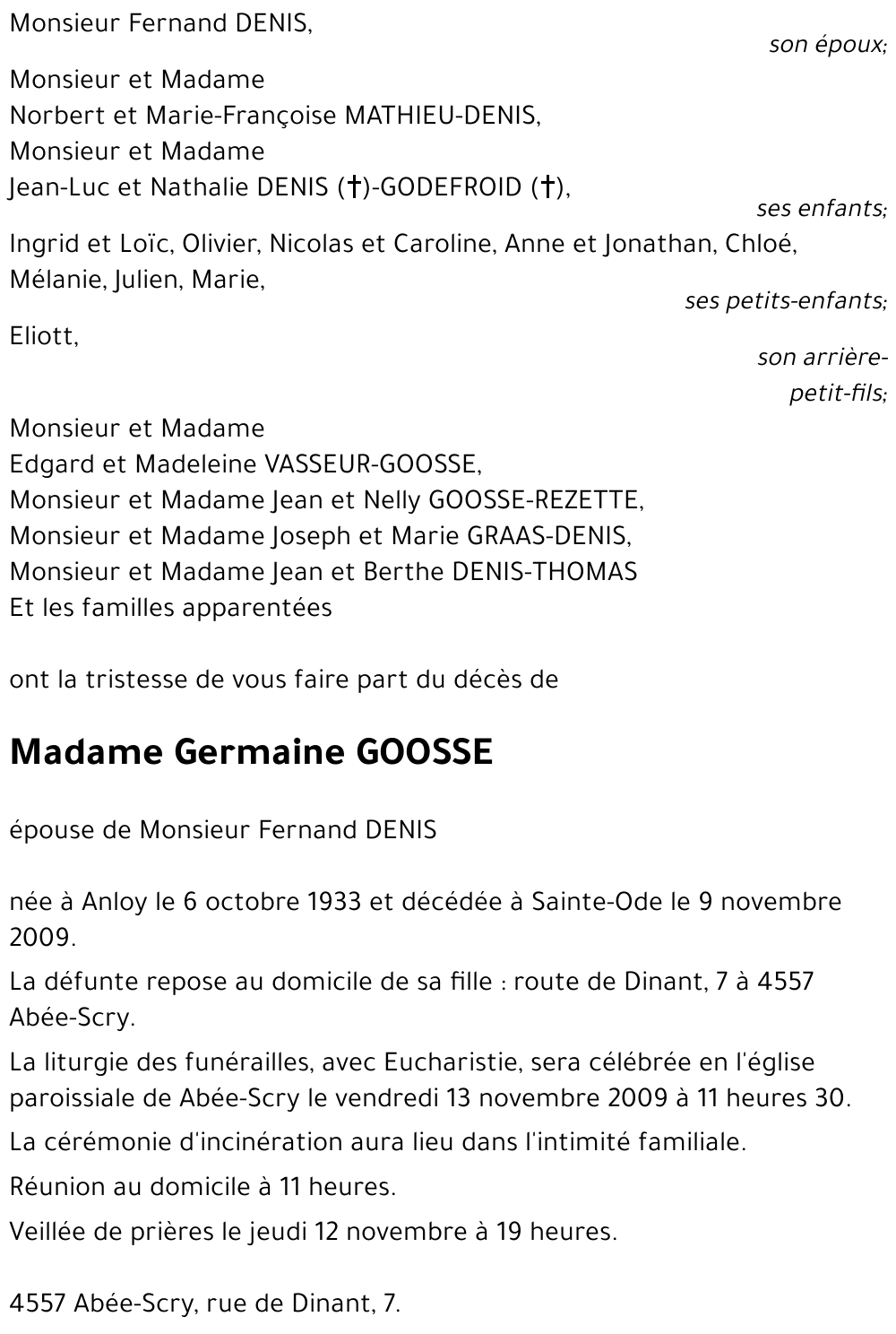 Germaine GOOSSE