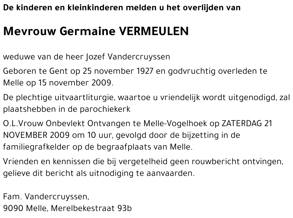 Germaine VERMEULEN