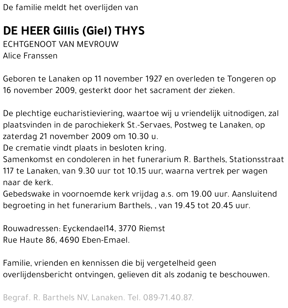 Gillis Thys