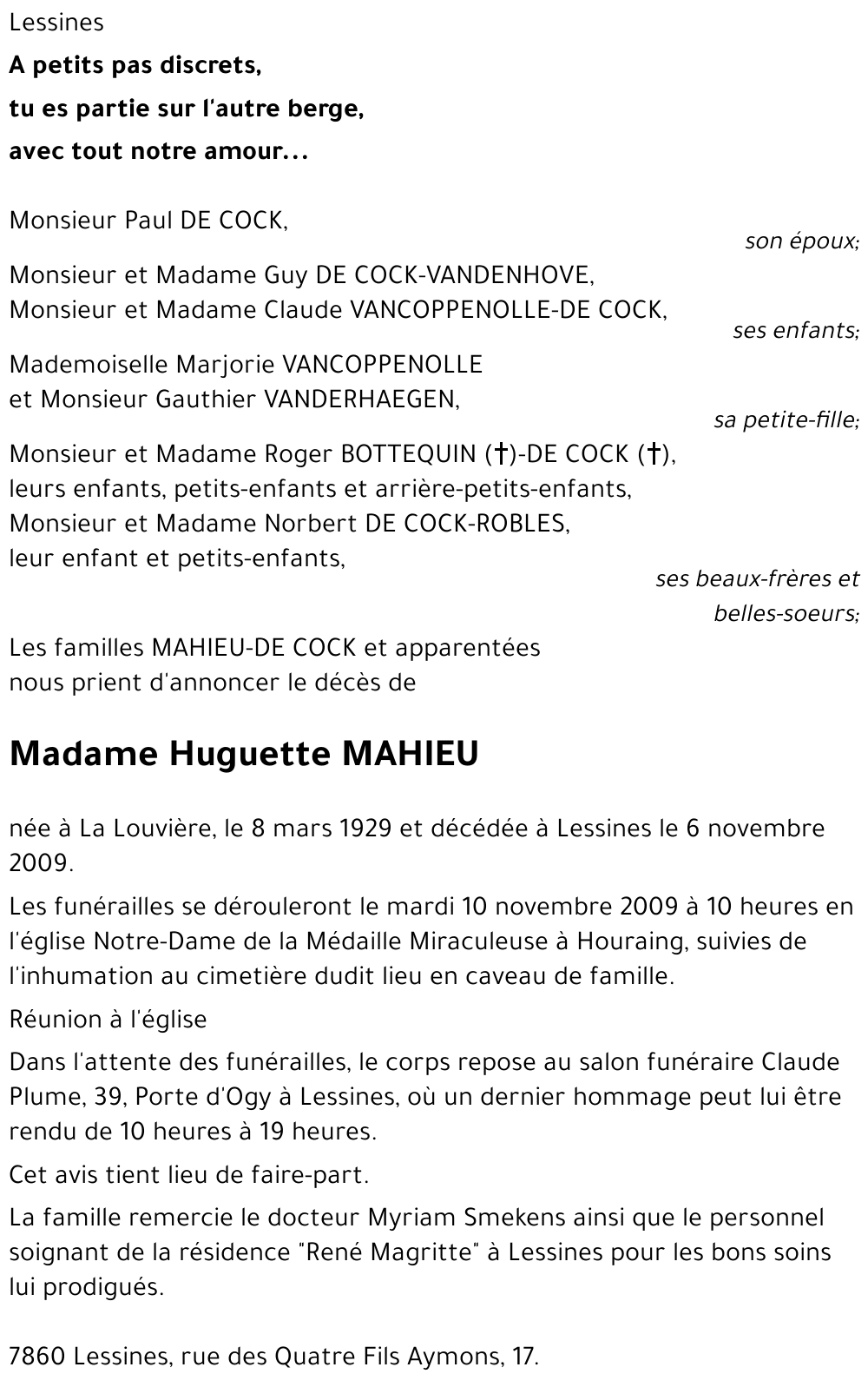 Huguette MAHIEU