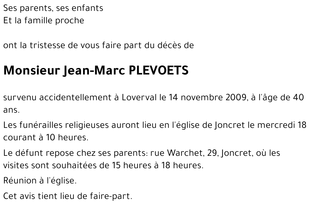 Jean-Marc PLEVOETS