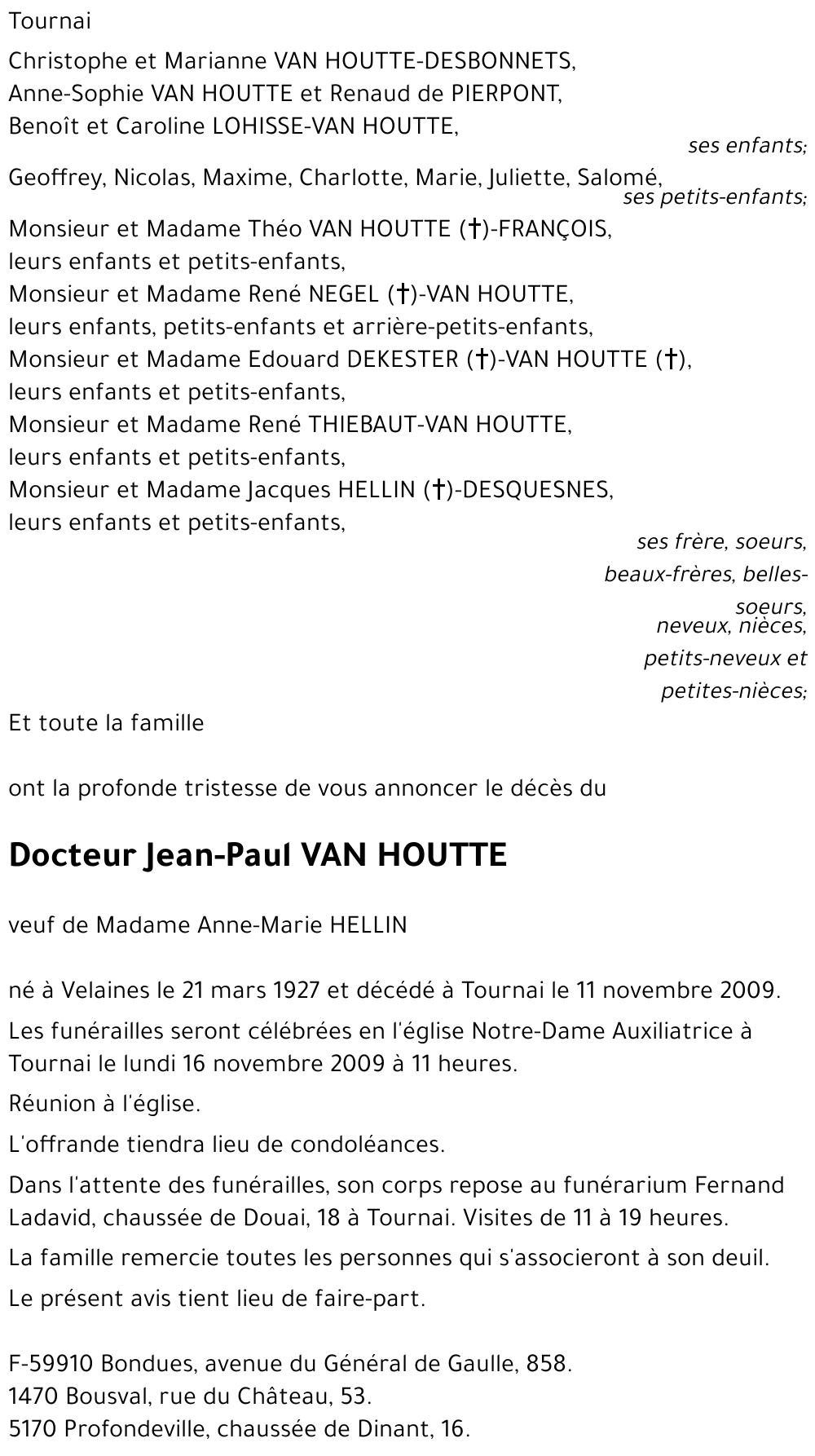 Jean-Paul VAN HOUTTE