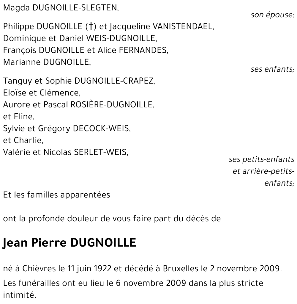 Jean Pierre DUGNOILLE