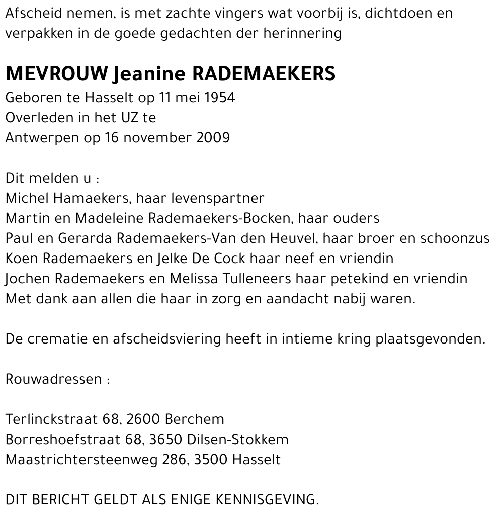 Jeanine Rademaekers