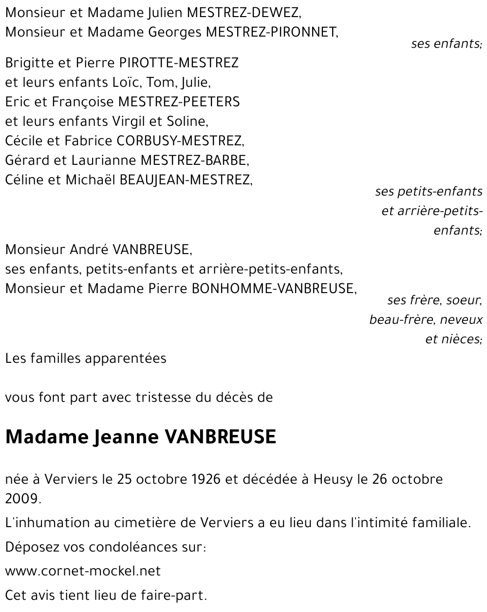 Jeanne VANBREUSE