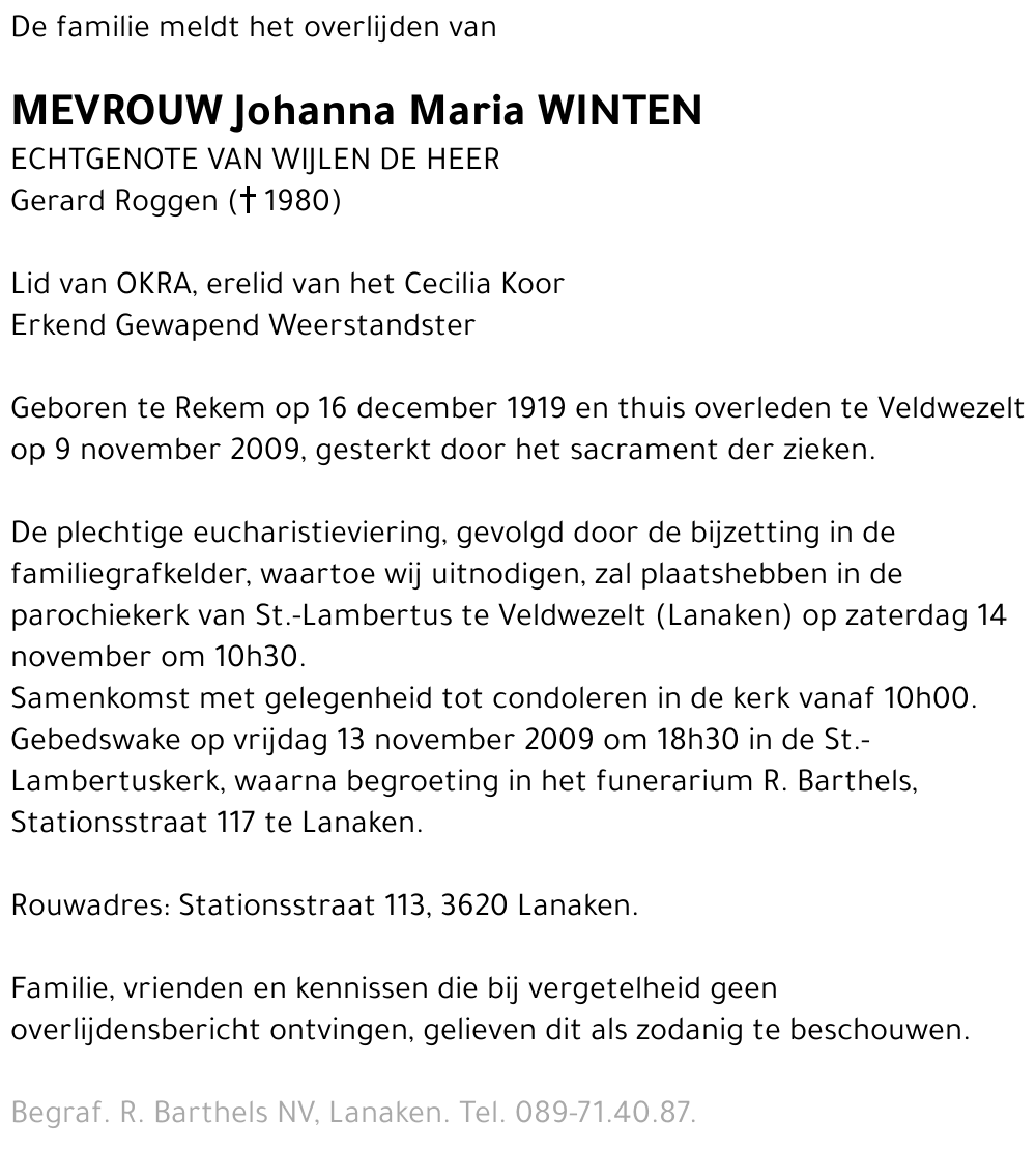 Johanna Maria Winten