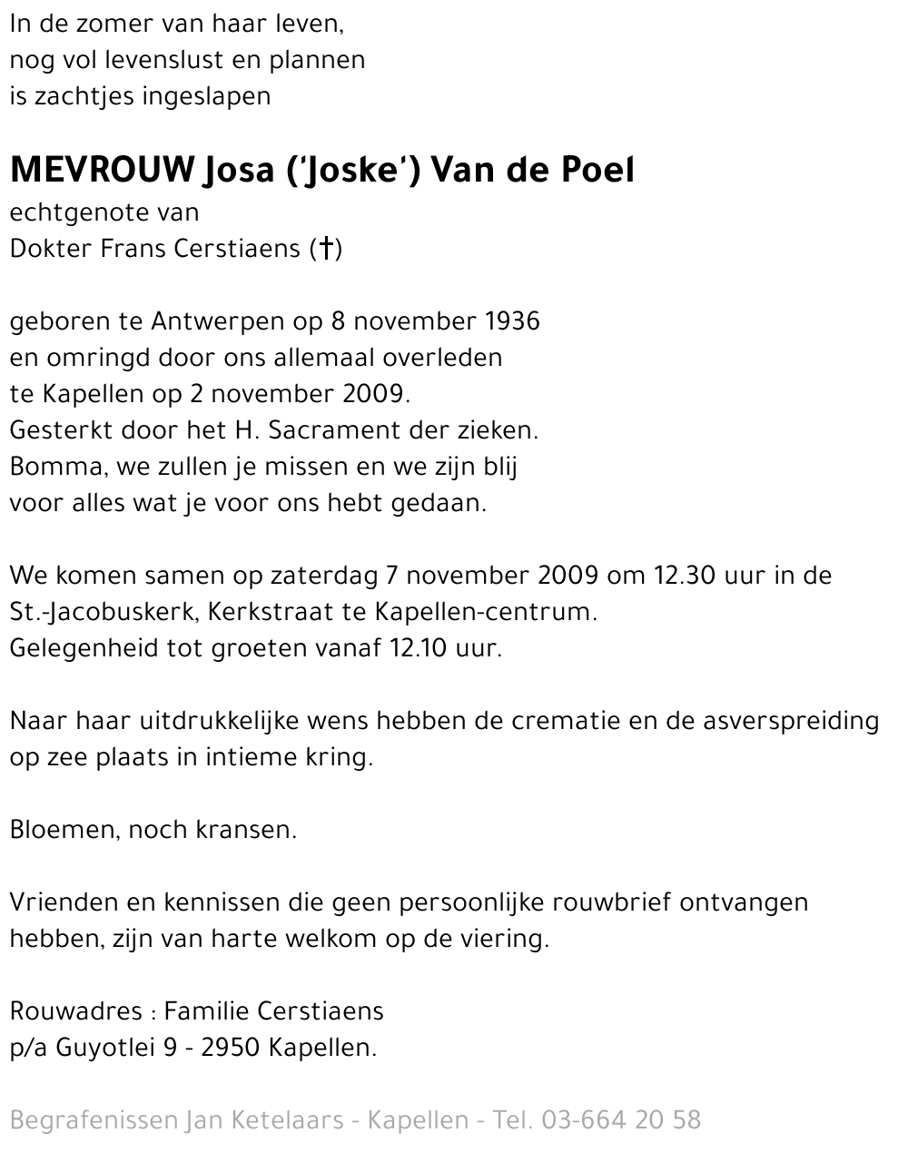 Josa Van de Poel
