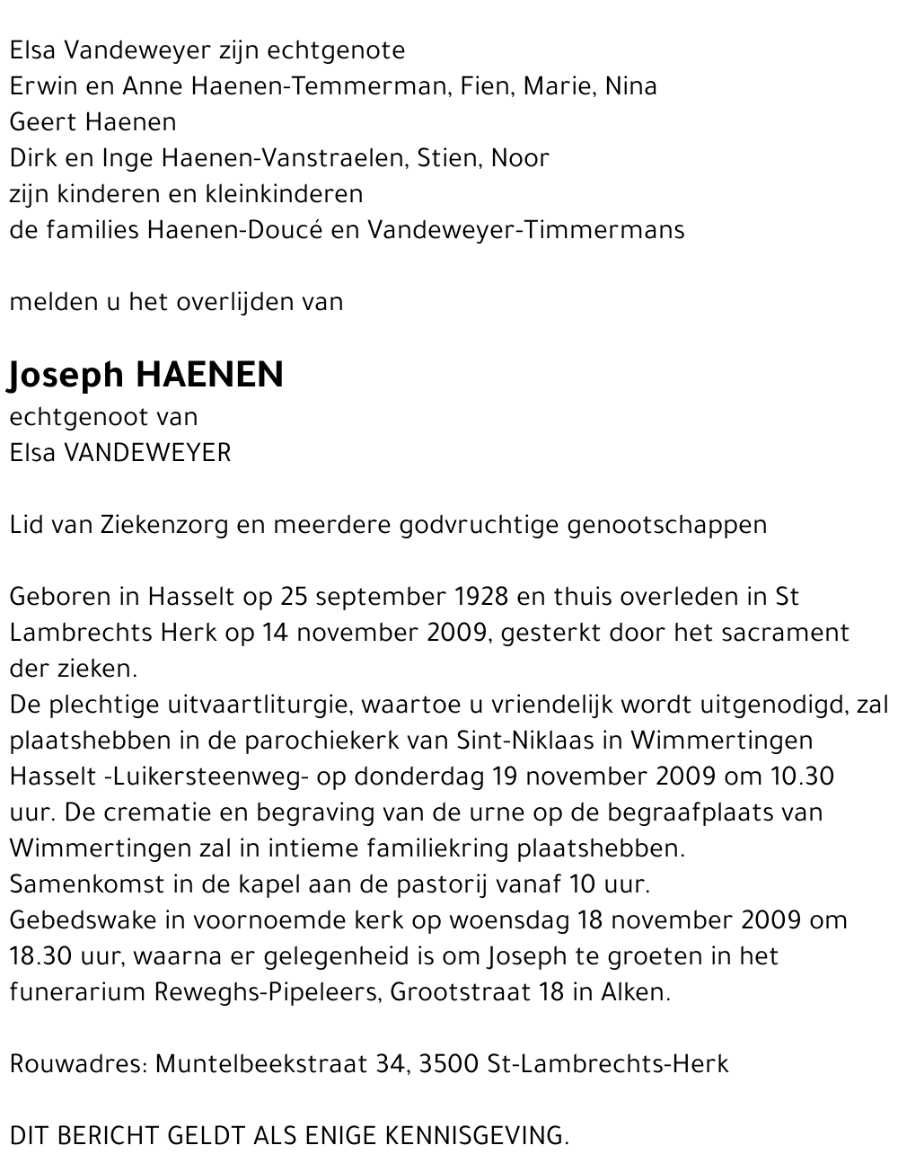 Joseph Haenen