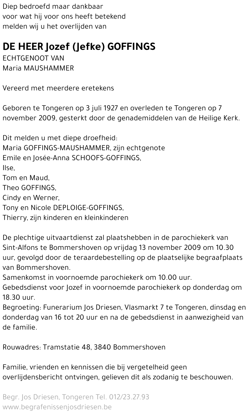 Jozef (Jefke) GOFFINGS