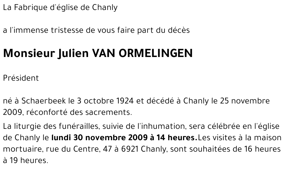 Julien VAN ORMELINGEN