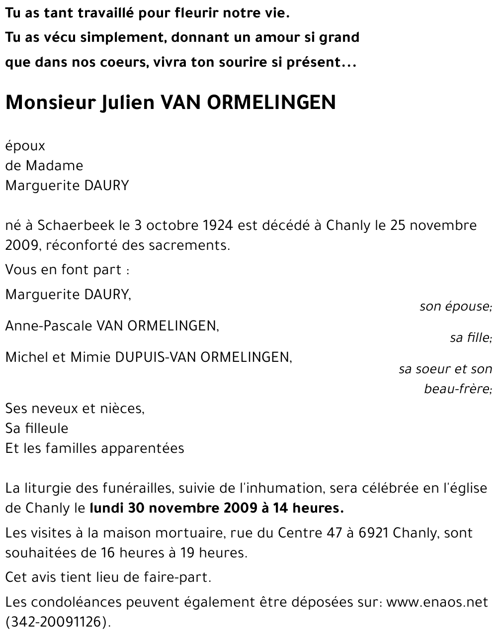 Julien VAN ORMELINGEN