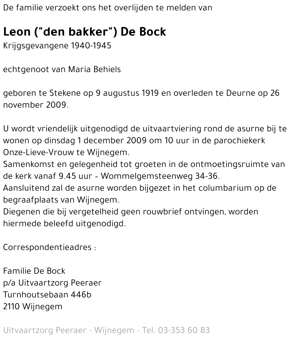 Leon De Bock