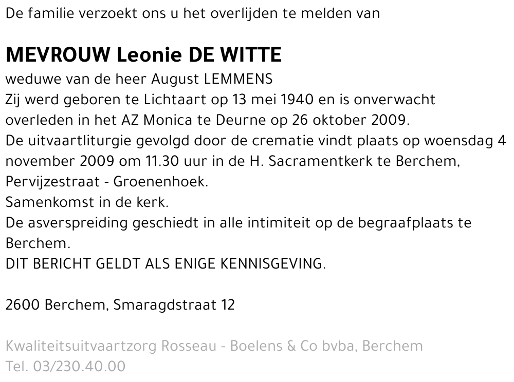 Leonie De Witte