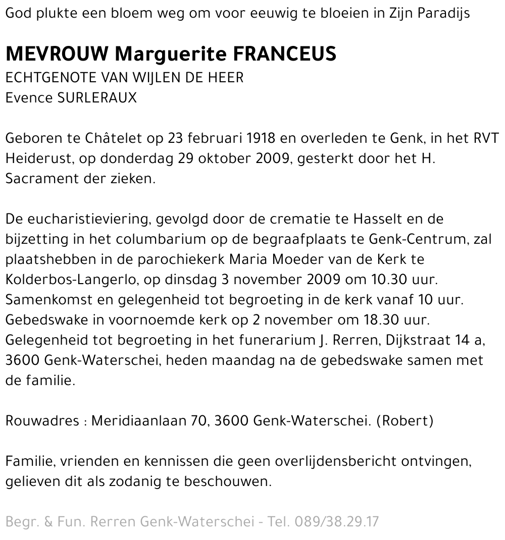 Marguerite Franceus