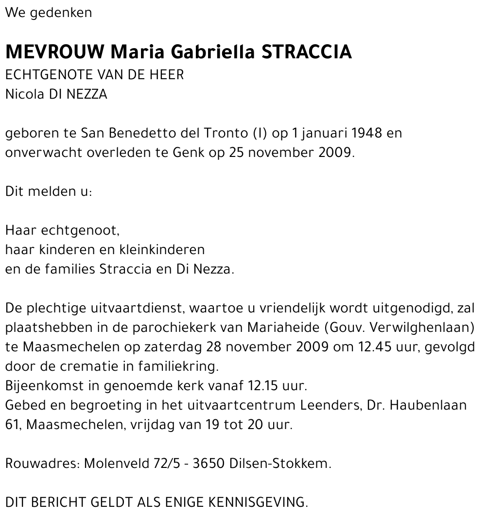 Maria Gabriella STRACCIA