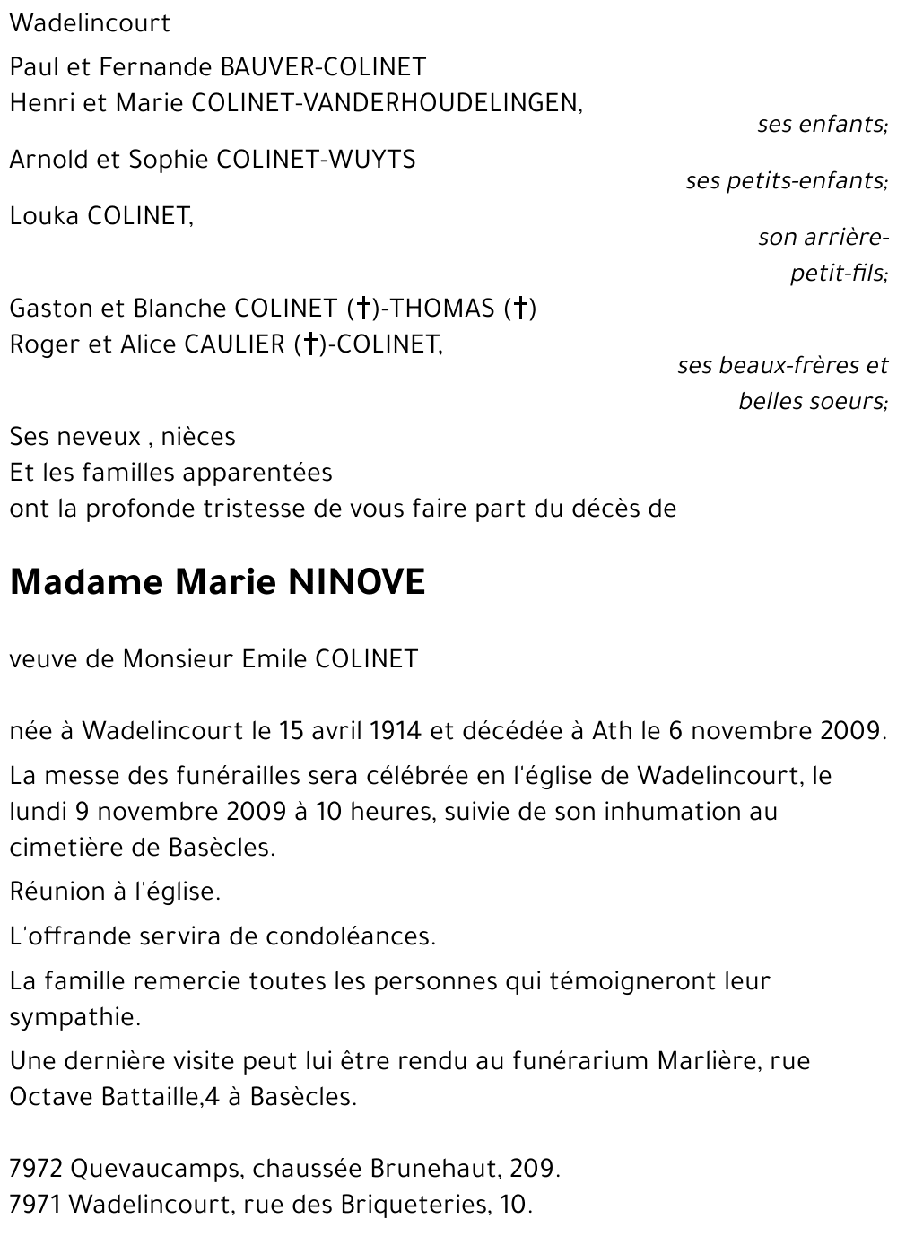 Marie NINOVE