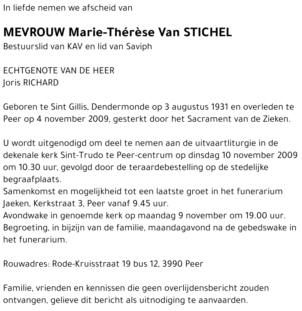 Marie-Thérèse Van Stichel