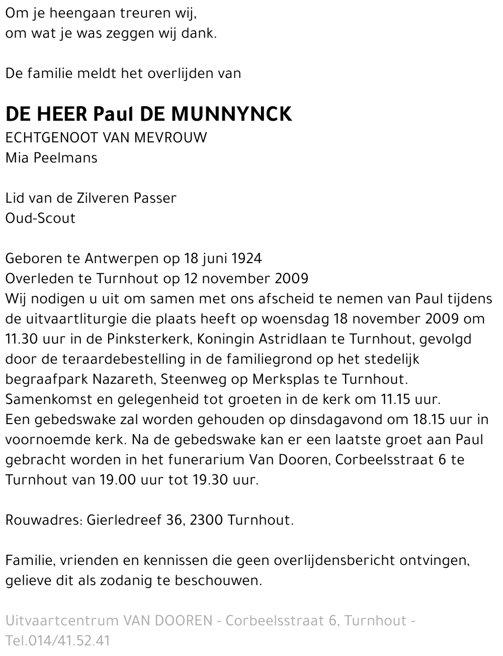 Paul De Munnynck