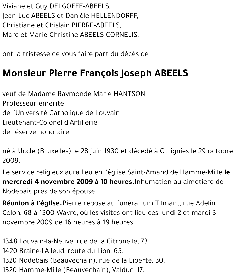 Pierre François Joseph ABEELS
