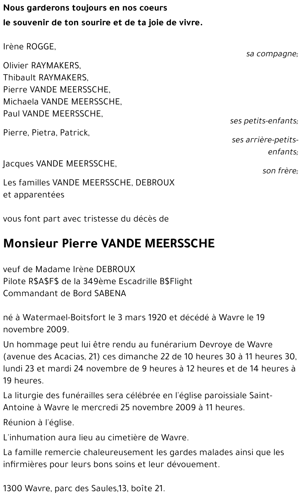 Pierre VANDE MEERSSCHE