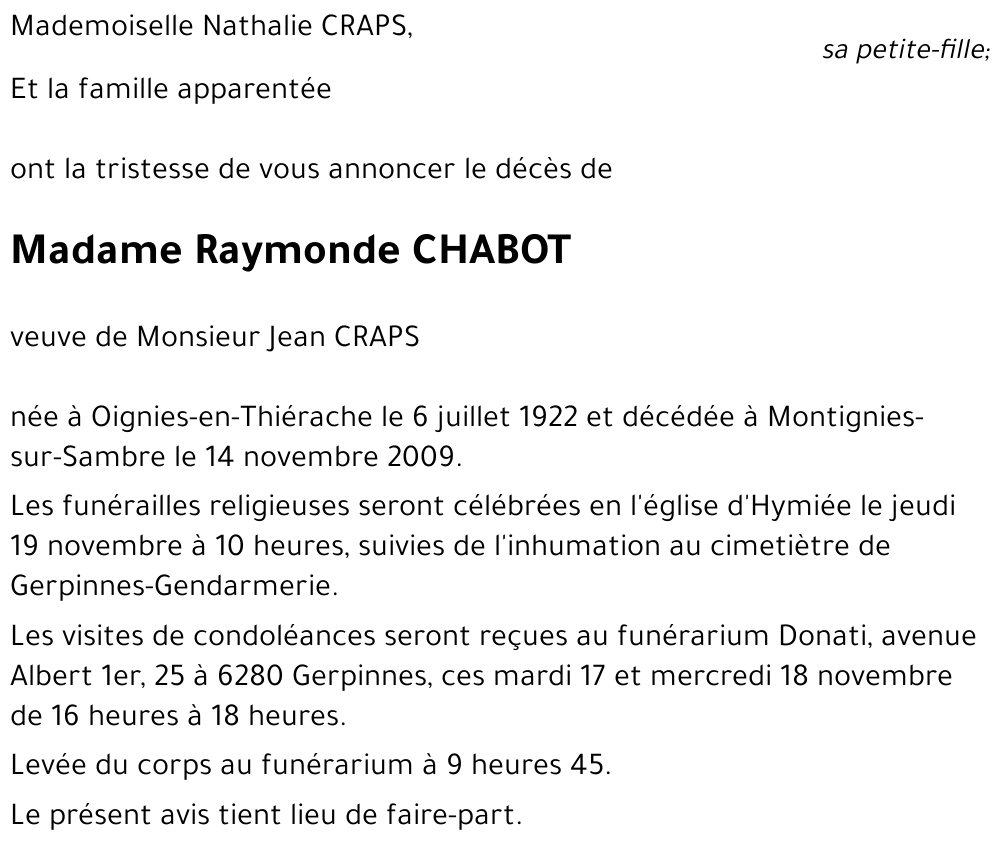 Raymonde CHABOT