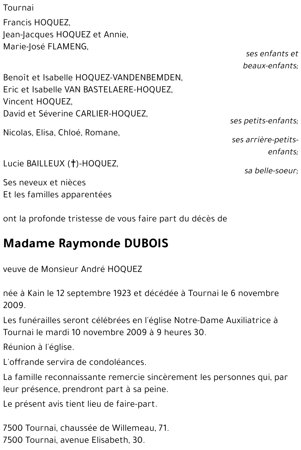 Raymonde DUBOIS