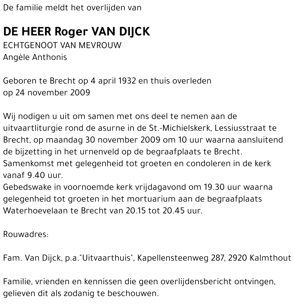 Roger Van Dijck
