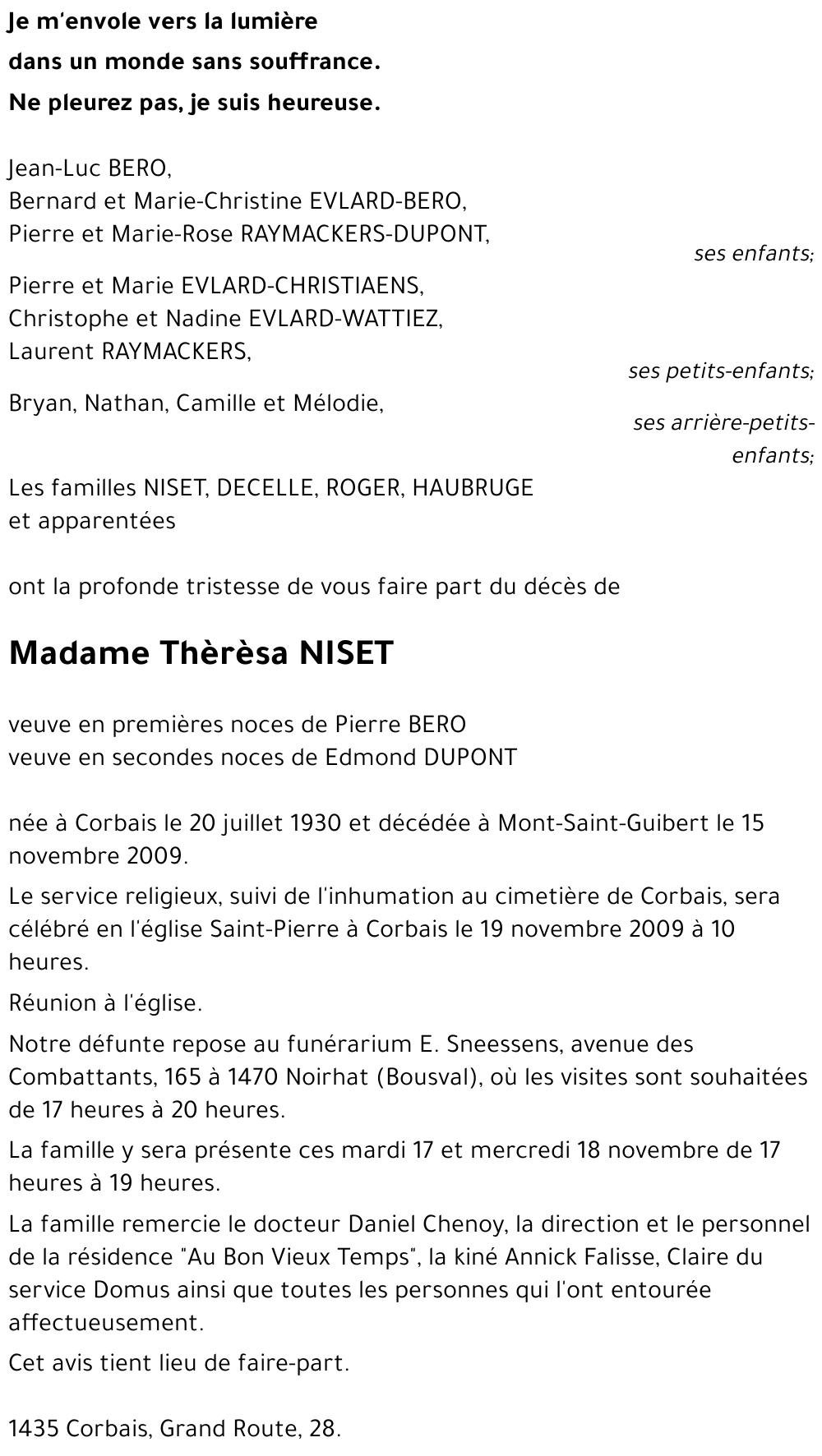 Thérèsa NISET