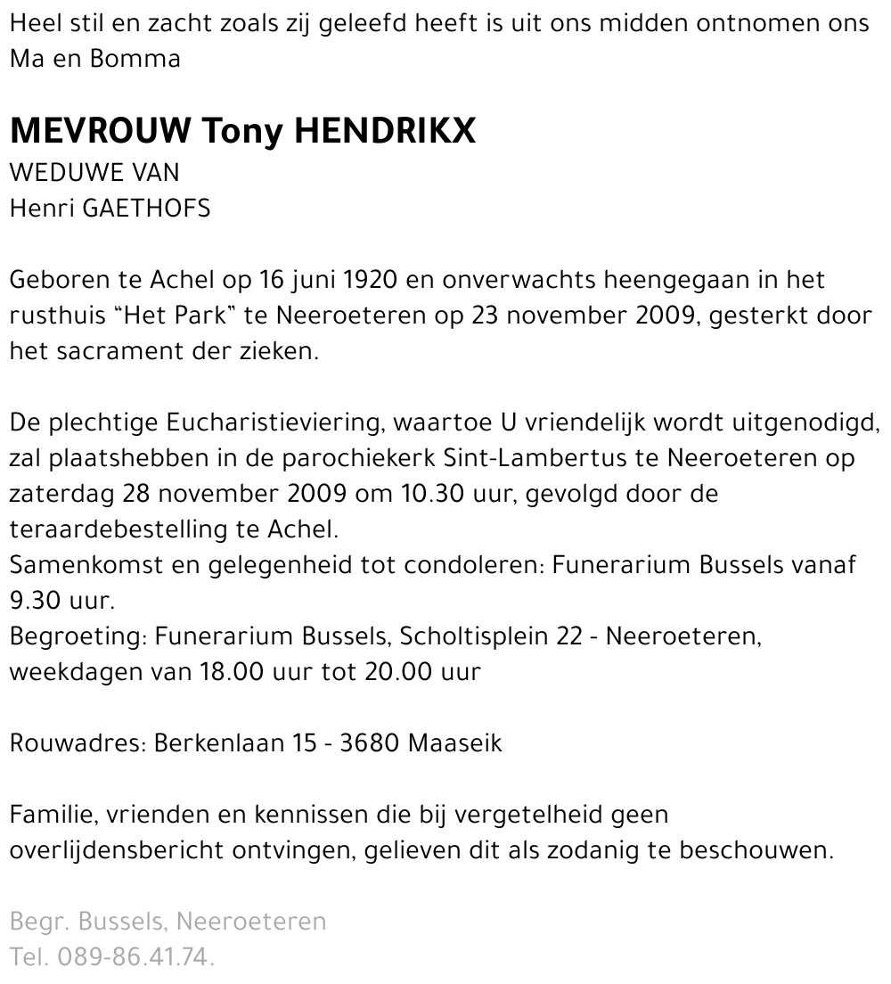 Tony HENDRIKX