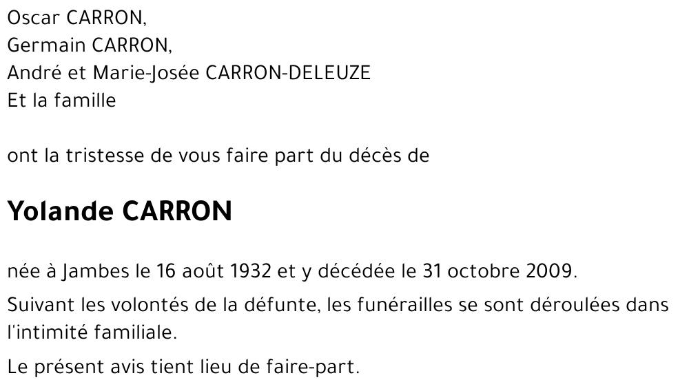 Yolande CARRON