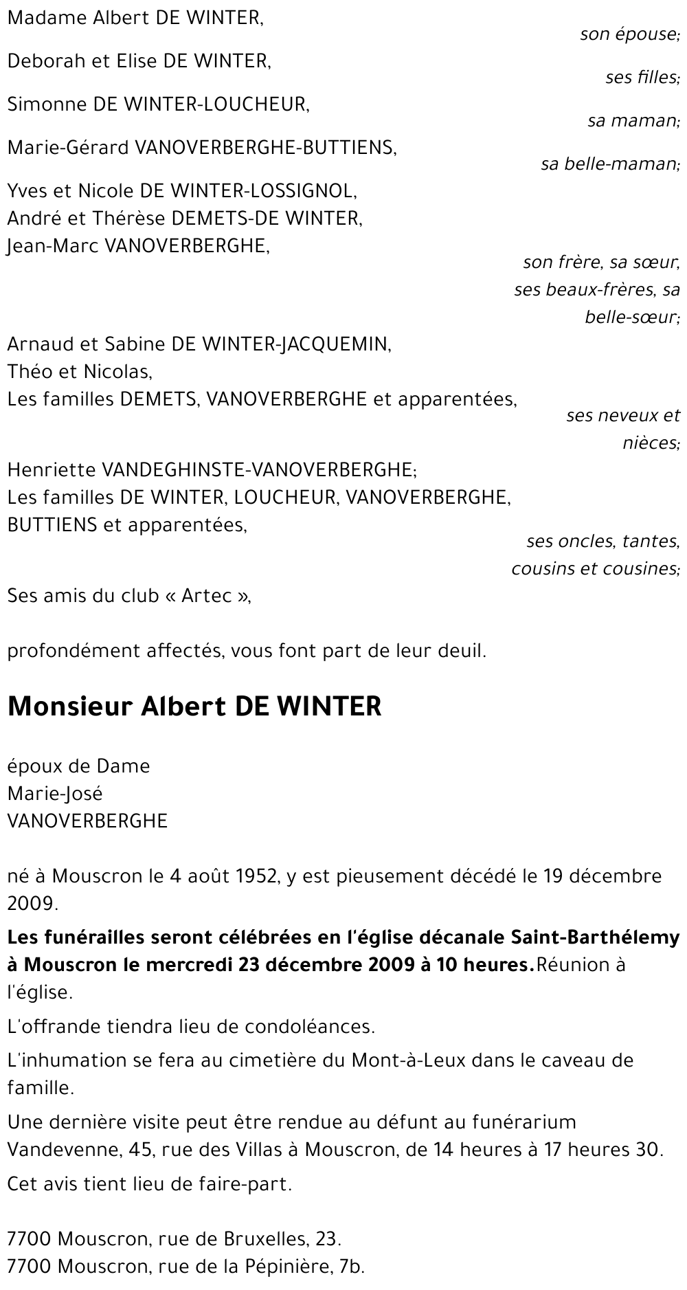 Albert DE WINTER