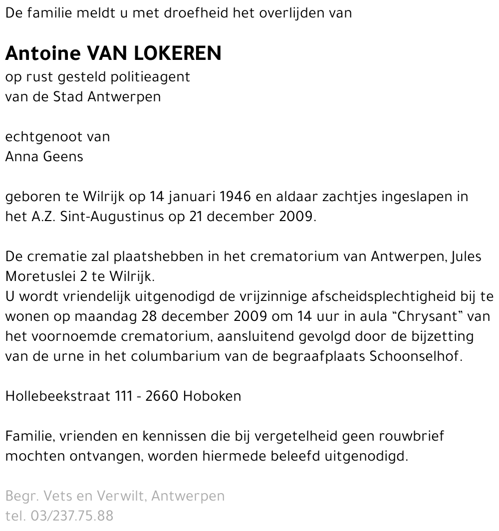 Antoine Van Lokeren