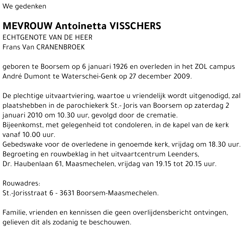 Antoinetta VISSCHERS