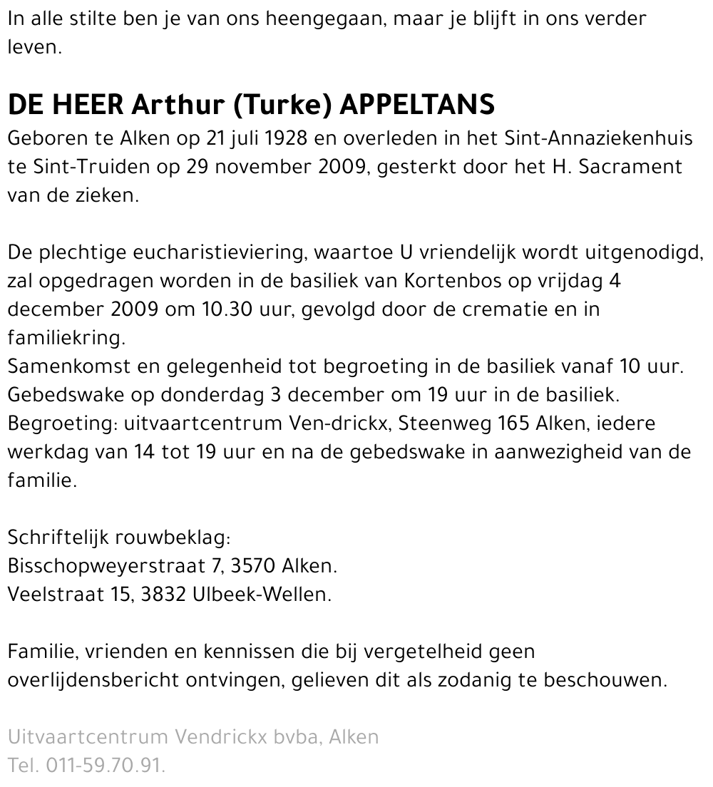 Arthur (Turke) Appeltans