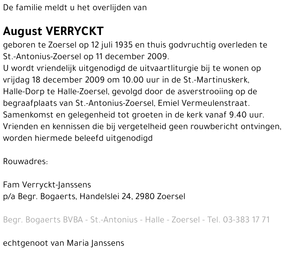 August VERRYCKT