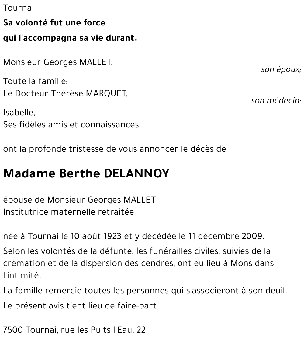 Berthe DELANNOY