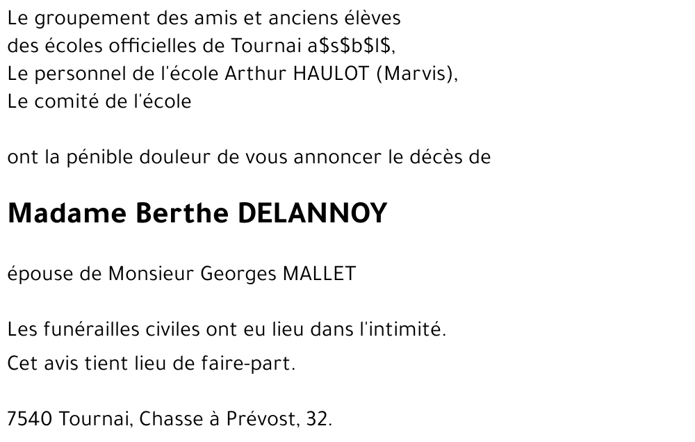 Berthe DELANNOY