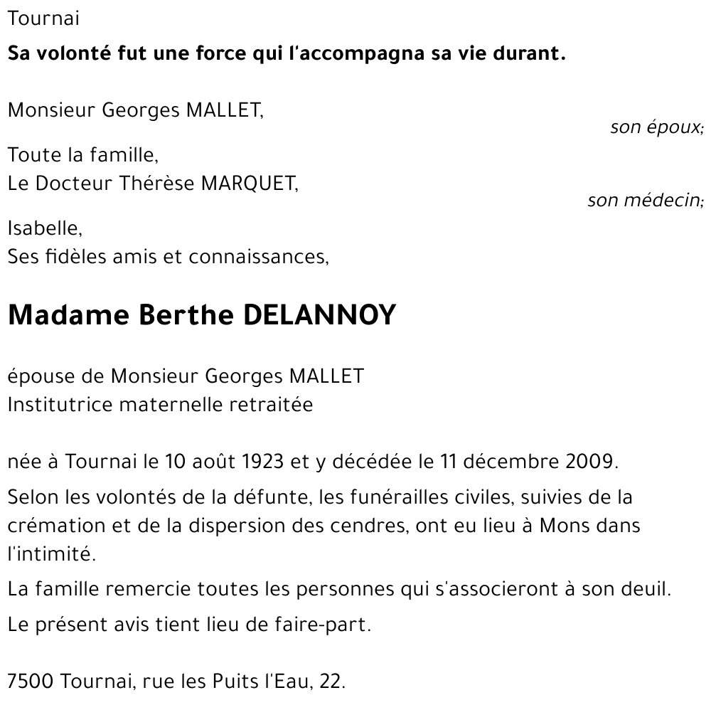 Berthe DELANNOY