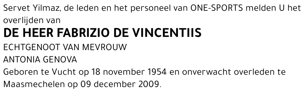 FABRIZIO DE VINCENTIIS