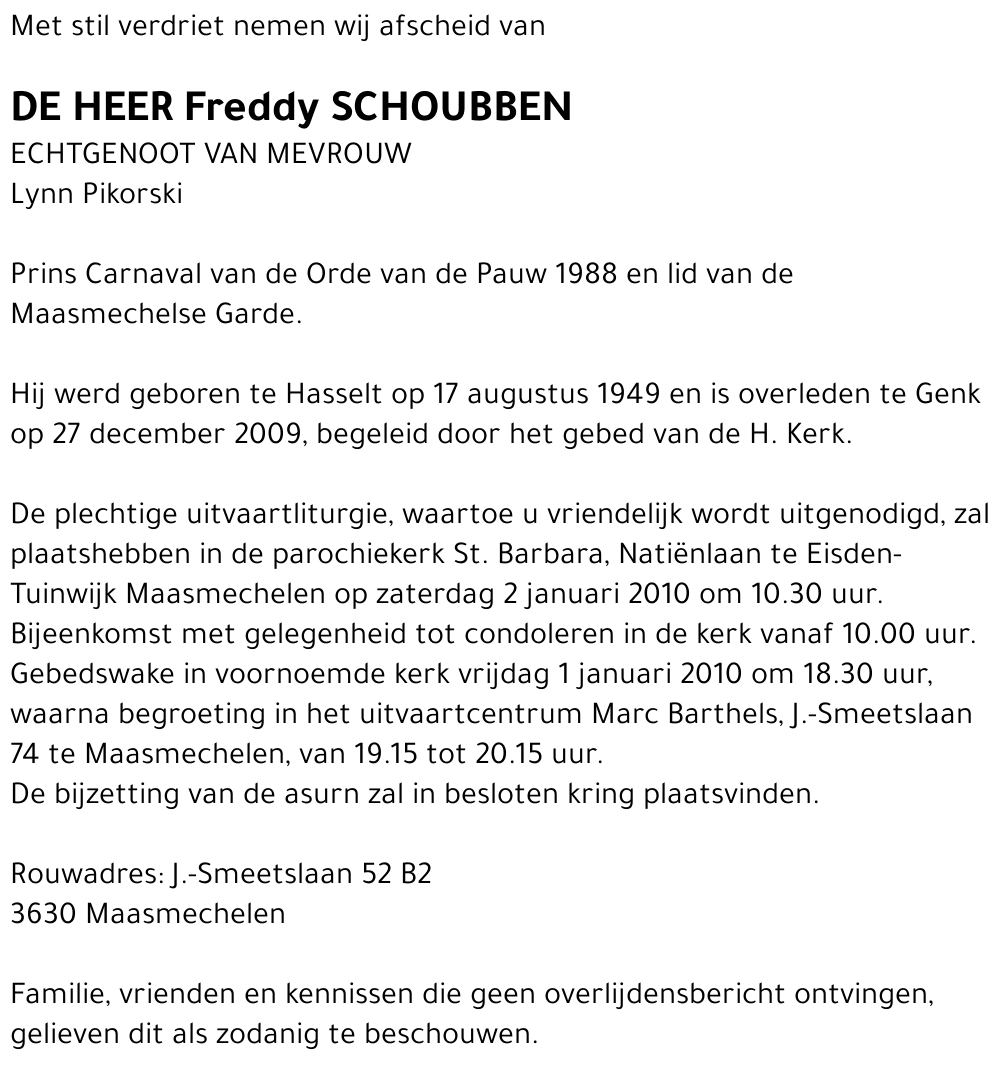 Freddy Schoubben