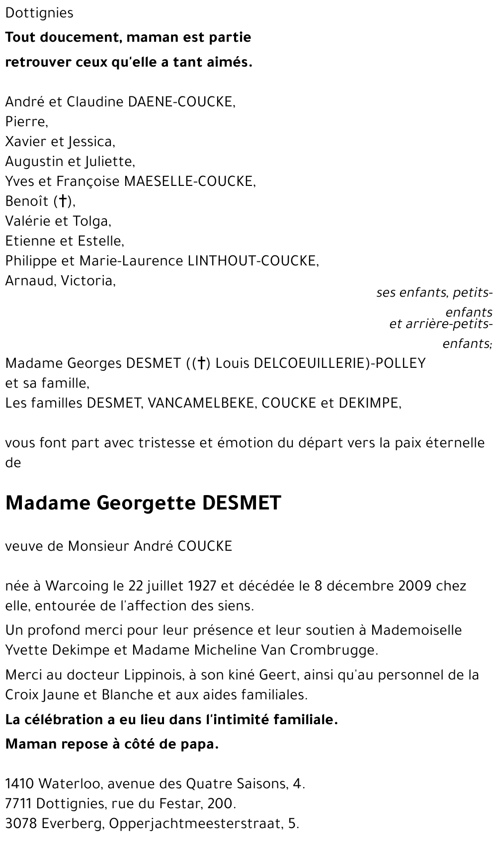 Georgette DESMET