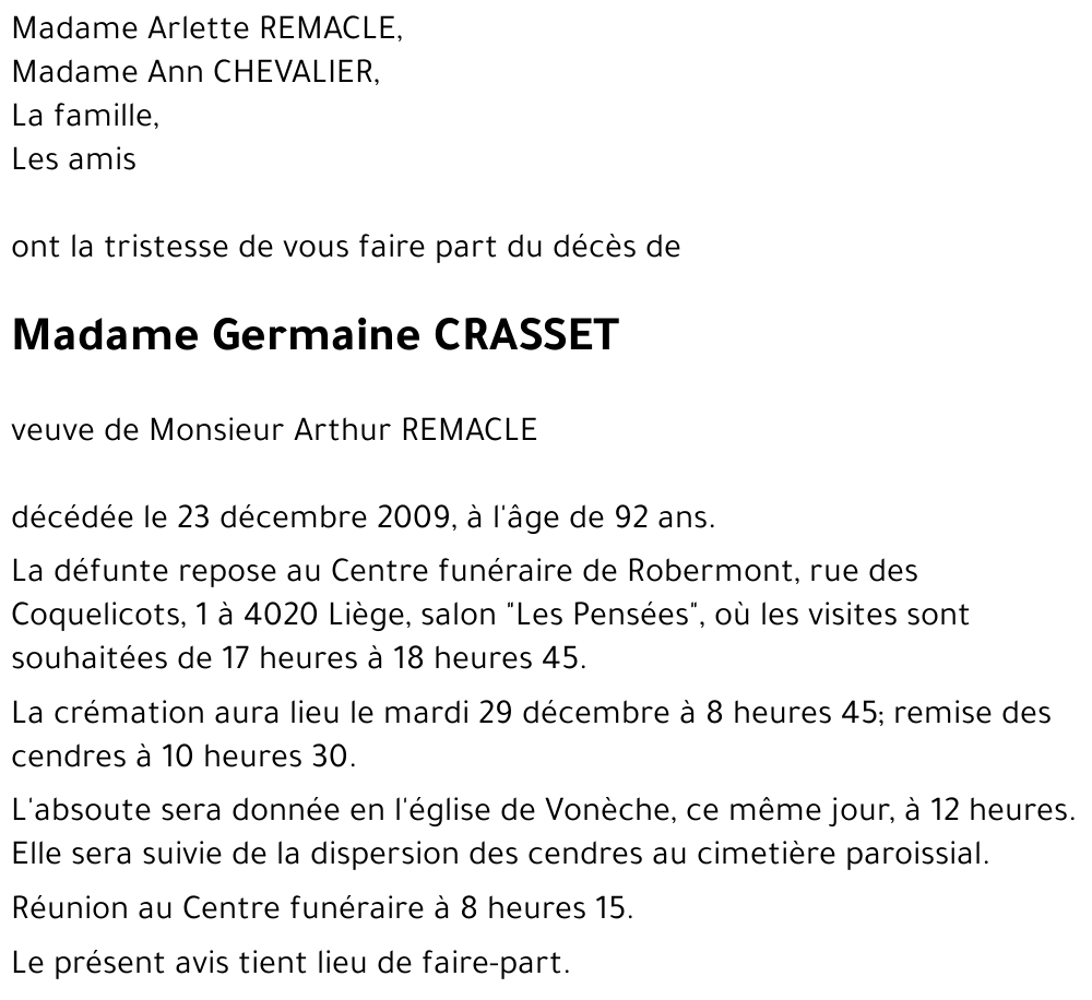 Germaine CRASSET