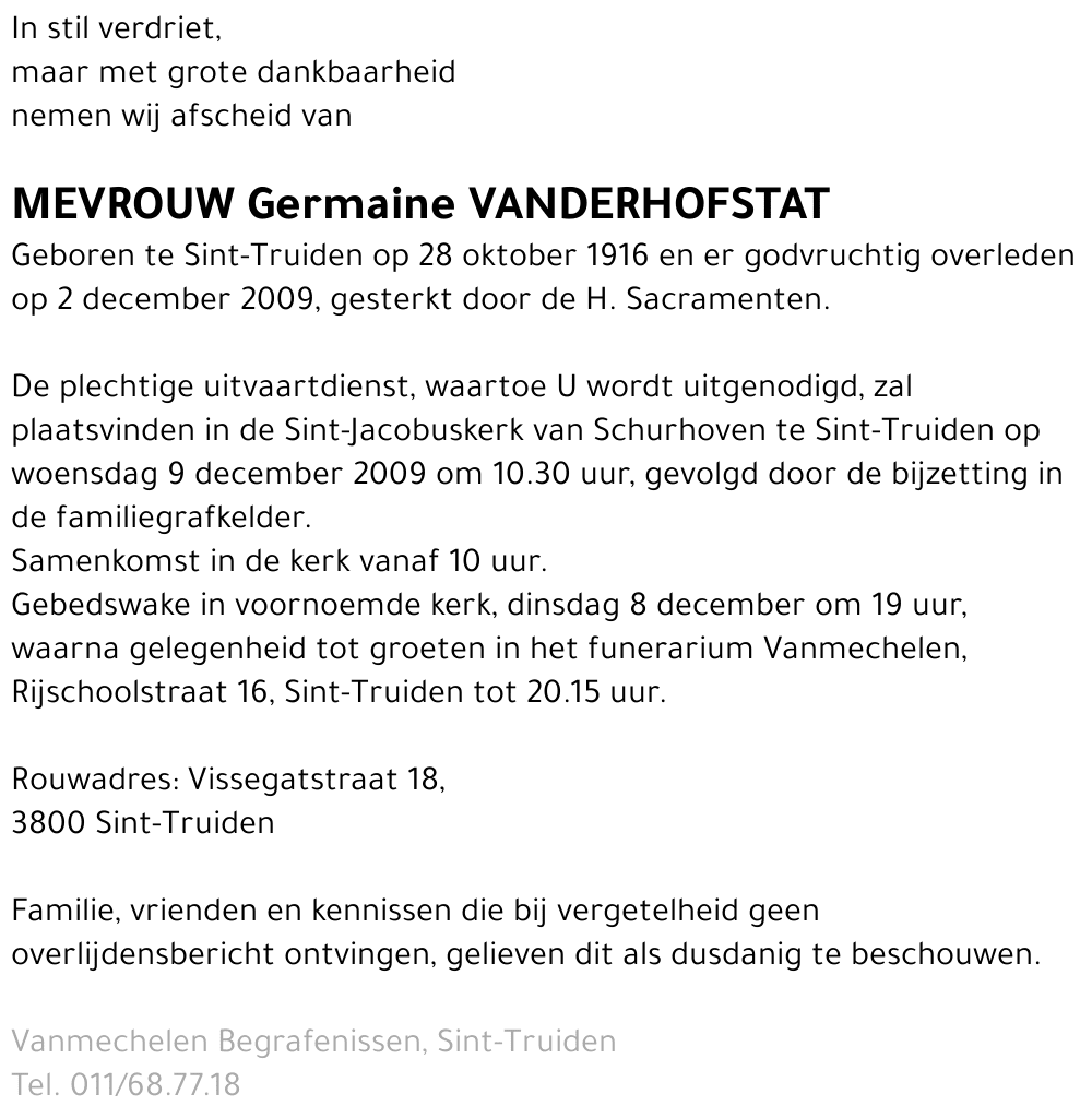 Germaine Vanderhofstat