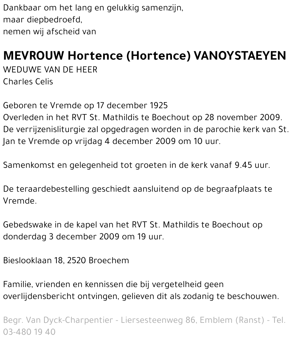 Hortence Vanoystaeyen