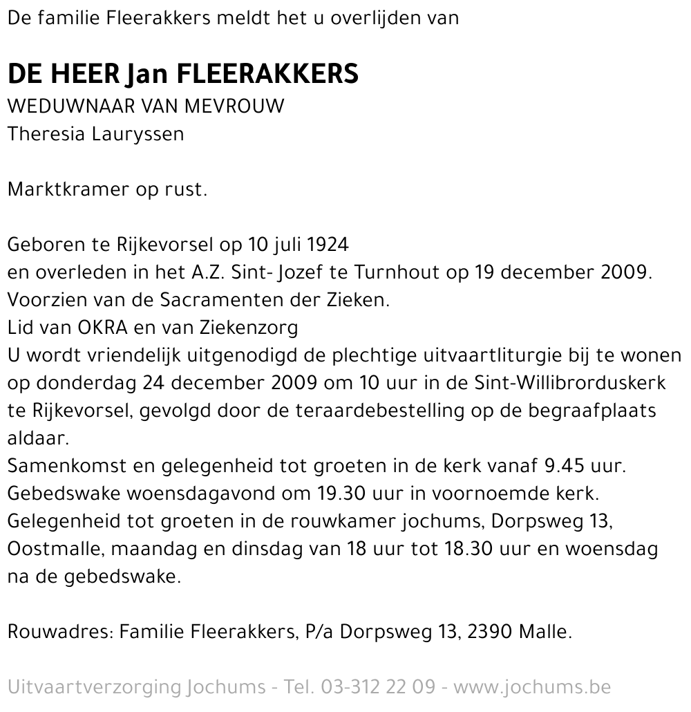 Jan Fleerakkers