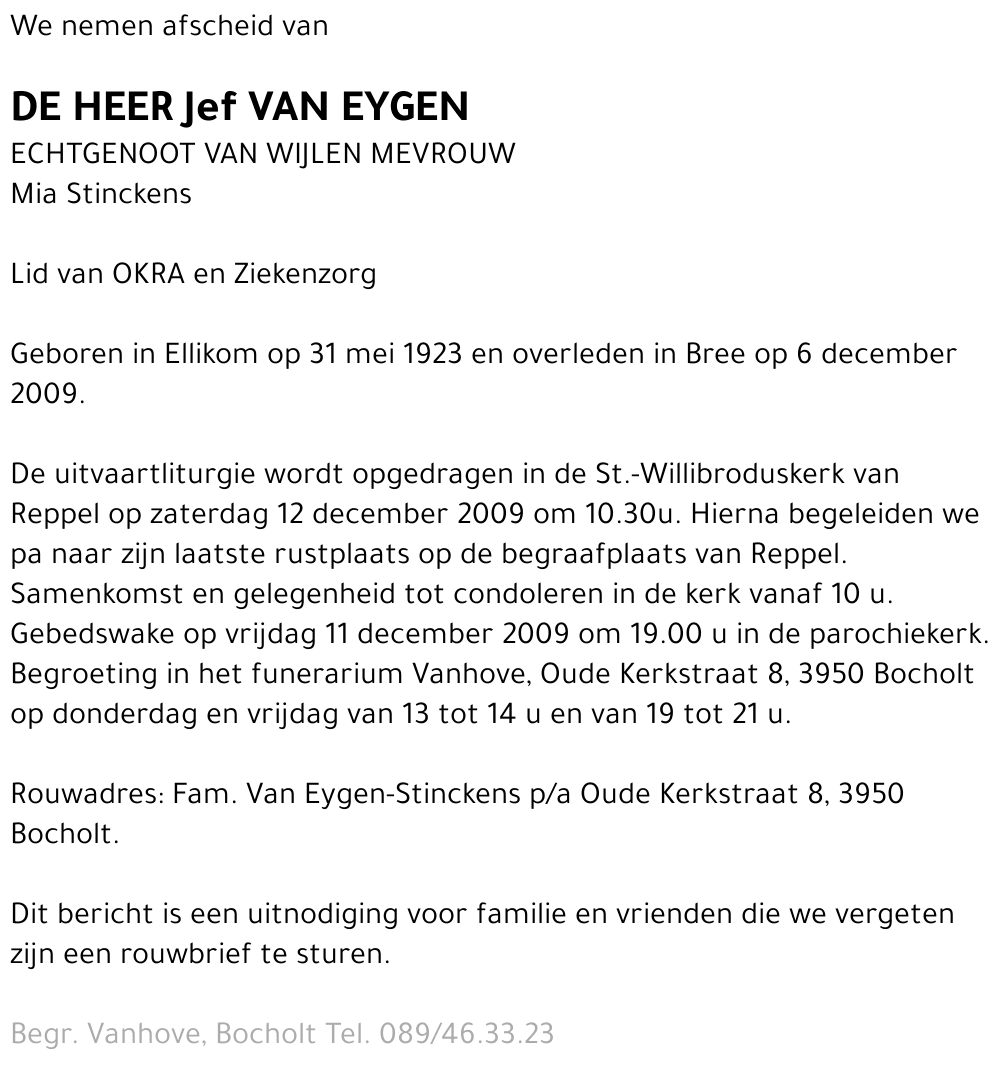 Jef Van Eygen