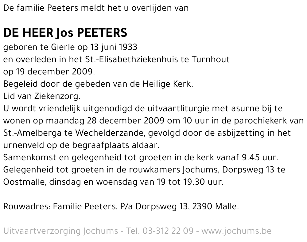 Jos Peeters