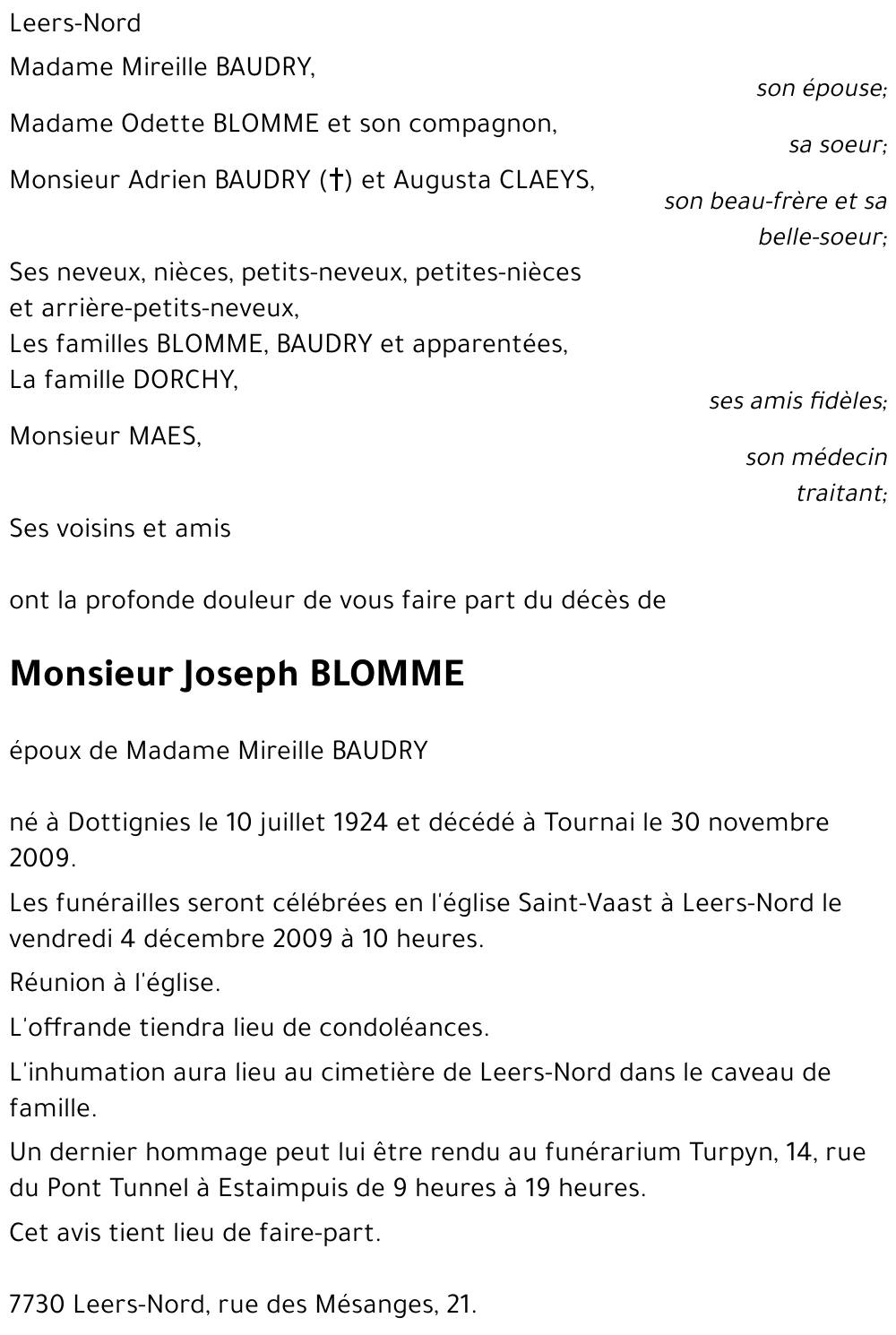 Joseph BLOMME