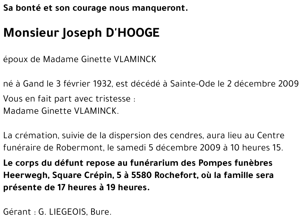 Joseph D'HOOGE